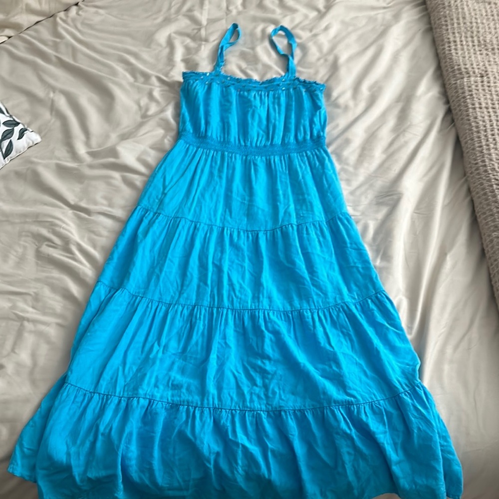 Summer Blue Sundress with Beading at the top